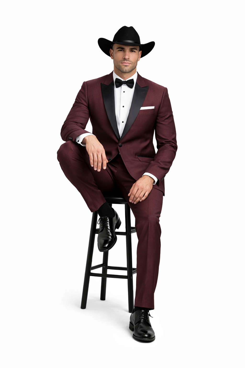 Western Suits - Trajes Para Hombres  - Cowboy Formal Attire - Trajes De Novio - Burgundy