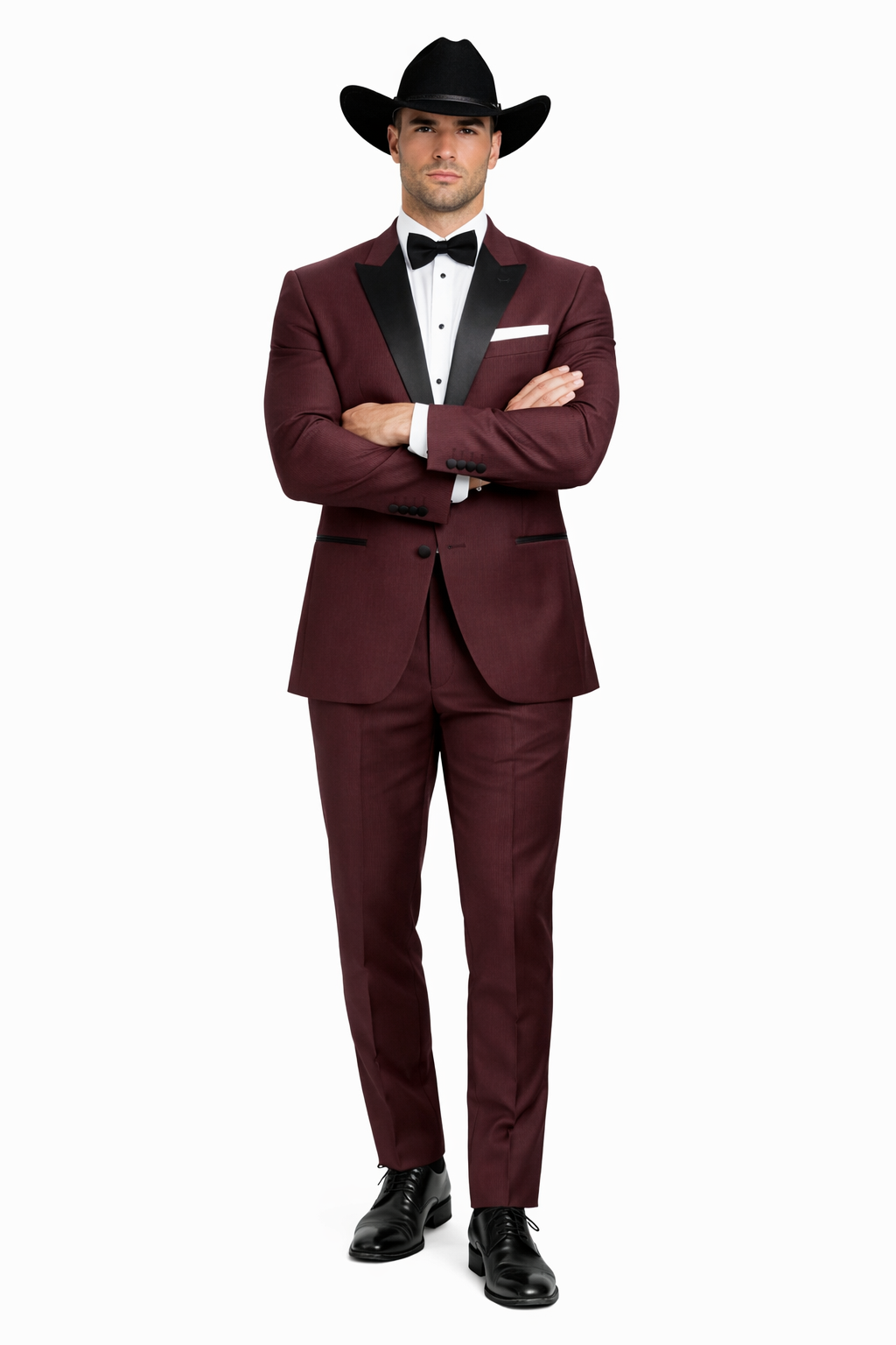 Western Suits - Trajes Para Hombres  - Cowboy Formal Attire - Trajes De Novio - Burgundy