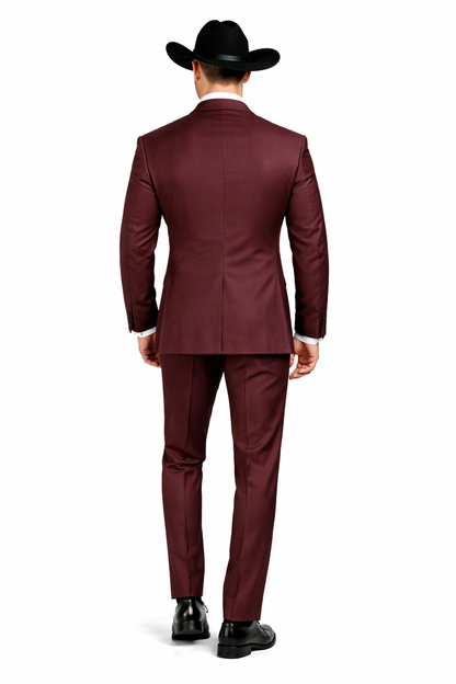Western Suits - Trajes Para Hombres  - Cowboy Formal Attire - Trajes De Novio - Burgundy