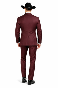Western Suits - Trajes Para Hombres  - Cowboy Formal Attire - Trajes De Novio - Burgundy
