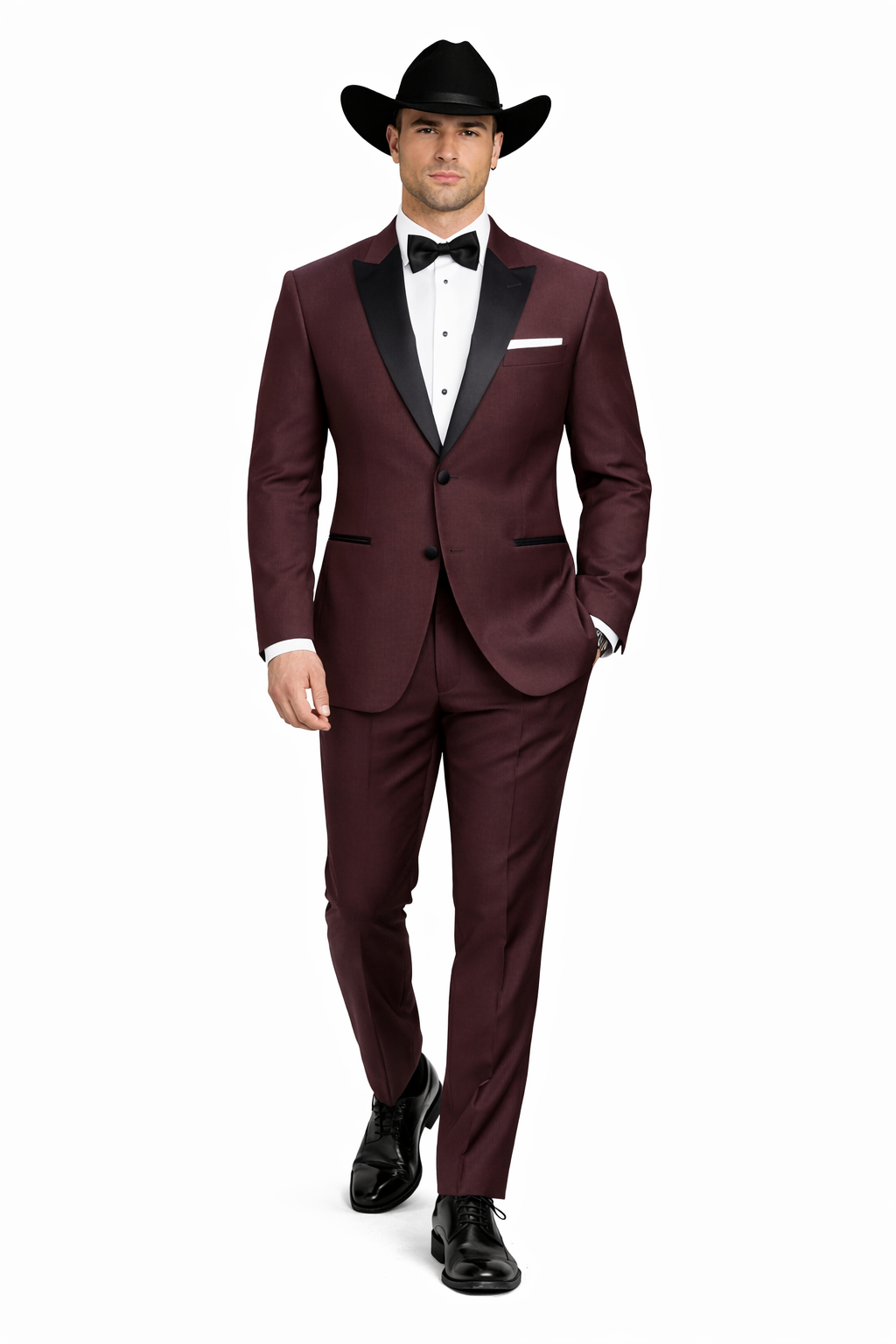 Western Suits - Trajes Para Hombres  - Cowboy Formal Attire - Trajes De Novio - Burgundy