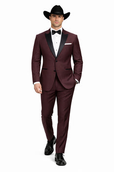 Western Suits - Trajes Para Hombres  - Cowboy Formal Attire - Trajes De Novio - Burgundy