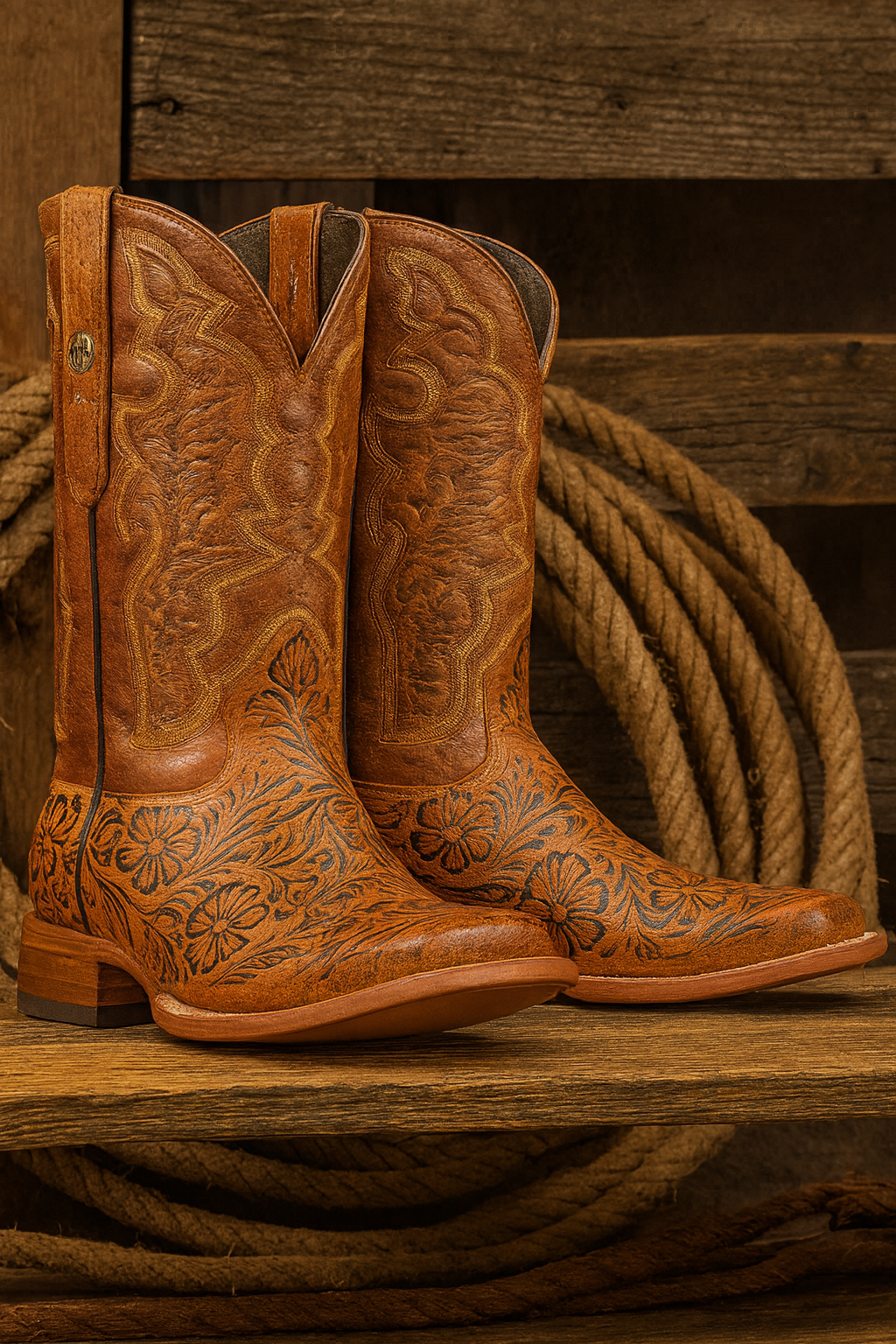 Hand Tooled Cowboy Boots Print - Image 3