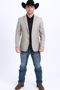 Western Blazer - Saco Para Hombre - Mens Double Button Western Beige Blazer