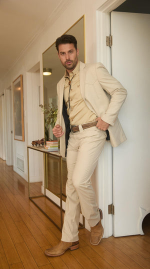 Traje vaquero estilo Chalino - Charro ranchero para hombre Mexican western suit in "Beige"