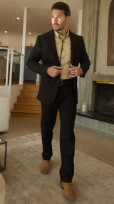 Traje vaquero estilo Chalino - Charro ranchero para hombre Mexican western outfit in "Black"
