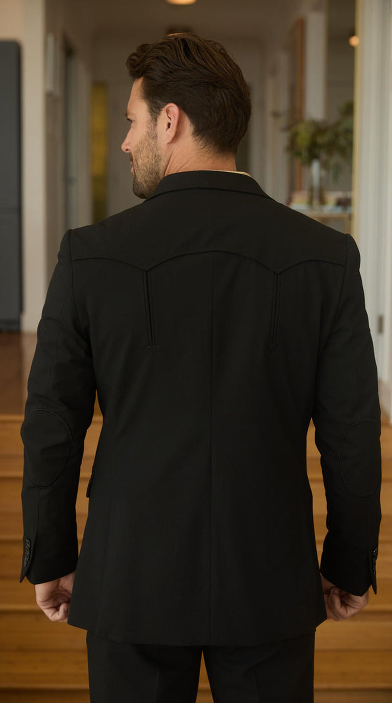 Traje vaquero estilo Chalino - Charro ranchero para hombre Mexican western outfit in "Black"