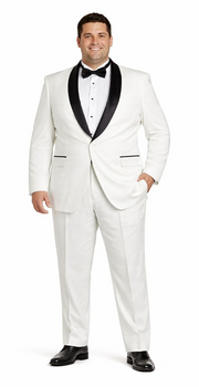 White And Black Lapel Tuxedo Suit Jacket & Pants Blazer Dinner Jacket Looking