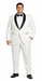 White And Black Lapel Tuxedo Suit Jacket & Pants Blazer Dinner Jacket Looking