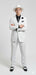 White and Black Pinstripe Vested Suit + Matching White Hat + Shirt And Tie - Gangster Suit