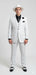White and Black Pinstripe Vested Suit + Matching White Hat + Shirt And Tie - Gangster Suit