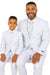 Father and Son Suits - White Boys Suit Perry Ellis Vested Boy's Wedding Suit in White