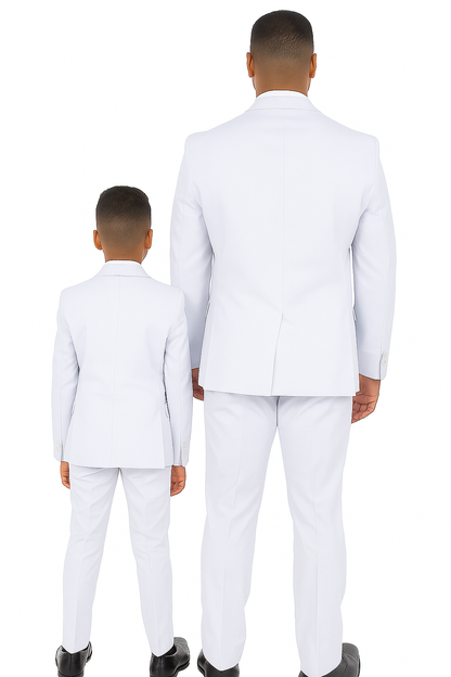 Father and Son Suits - White Boys Suit Perry Ellis Vested Boy's Wedding Suit in White - Image 4