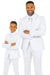 Father and Son Suits - White Boys Suit Perry Ellis Vested Boy's Wedding Suit in White