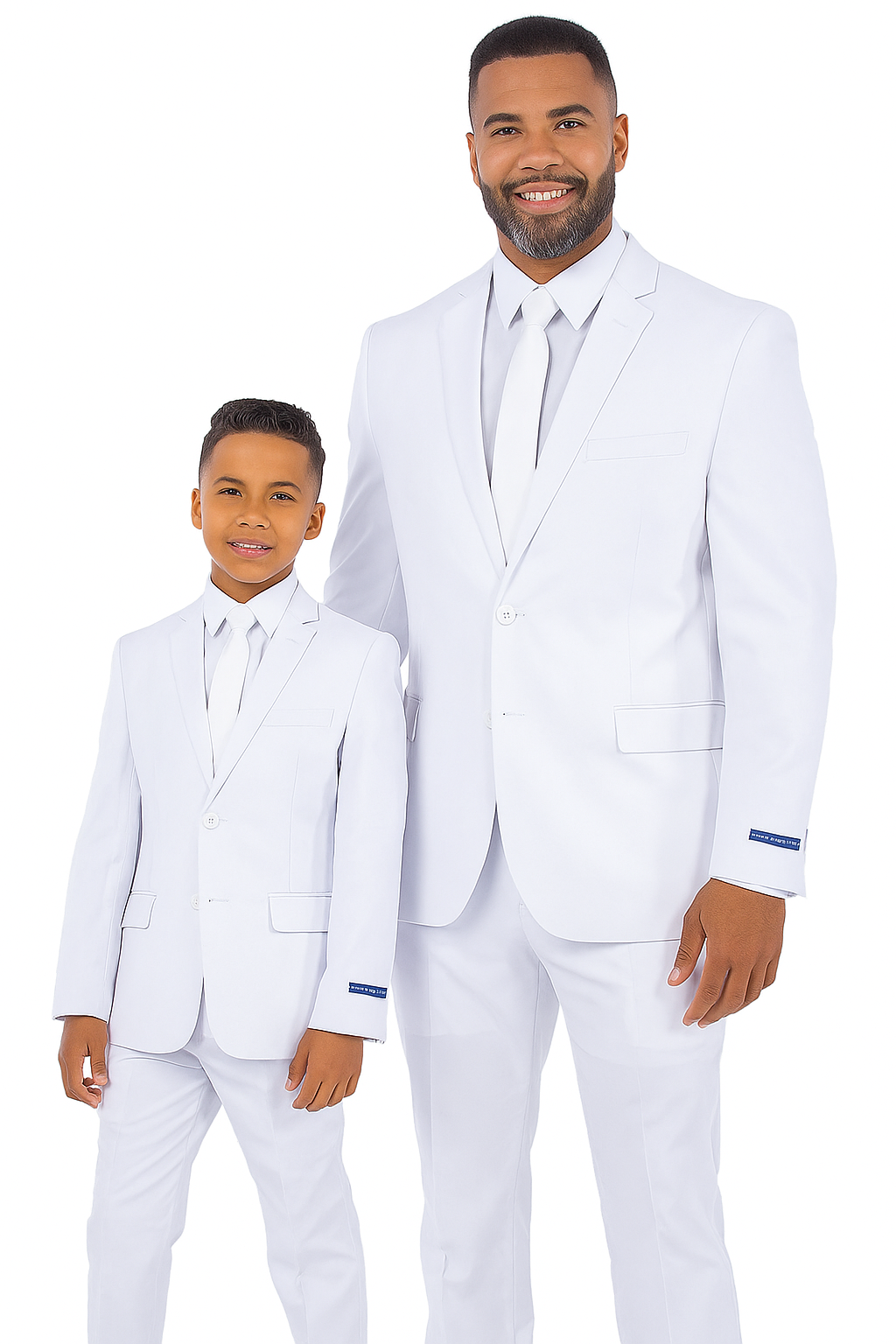 Father and Son Suits - White Boys Suit Perry Ellis Vested Boy's Wedding Suit in White