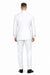 Men’s White Double Breasted Wool Suit with Designer Tailored Formal Set Metal Buckle Closure