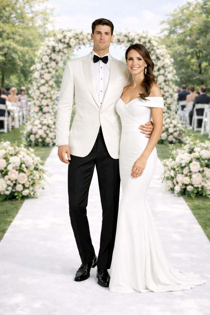 White Dinner Jacket Sport Coat Blazer Single Buttons