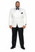 Men's Super 150's Viscose Blend 1 Button White Tuxedo Floral Pattern  Dinner Jacket