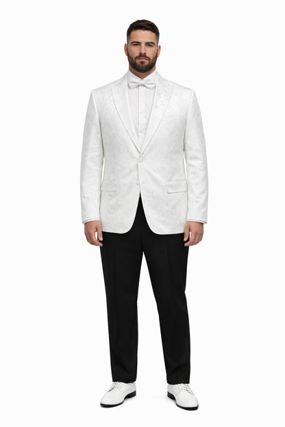 White Unique Men's Floral  Fancy