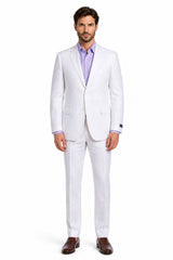 2 Button Men's  Jacket White Linen Suit - Mens Linen Suit