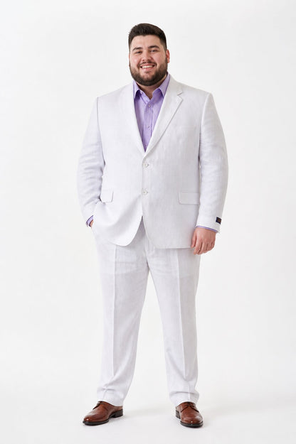 2 Button Men's  Jacket White Linen Suit - Mens Linen Suit