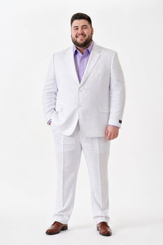2 Button Men's  Jacket White Linen Suit - Mens Linen Suit