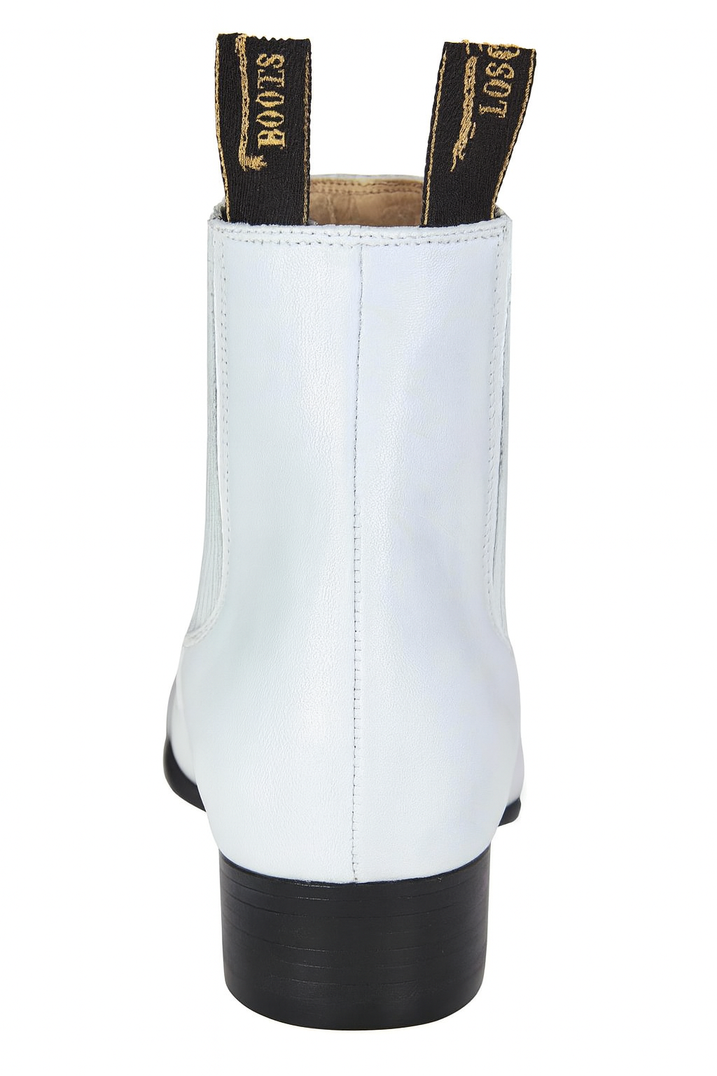 Los Altos Men’s White Deer Leather Charro Ankle Boots, Short Western Botin Boots with Square Toe