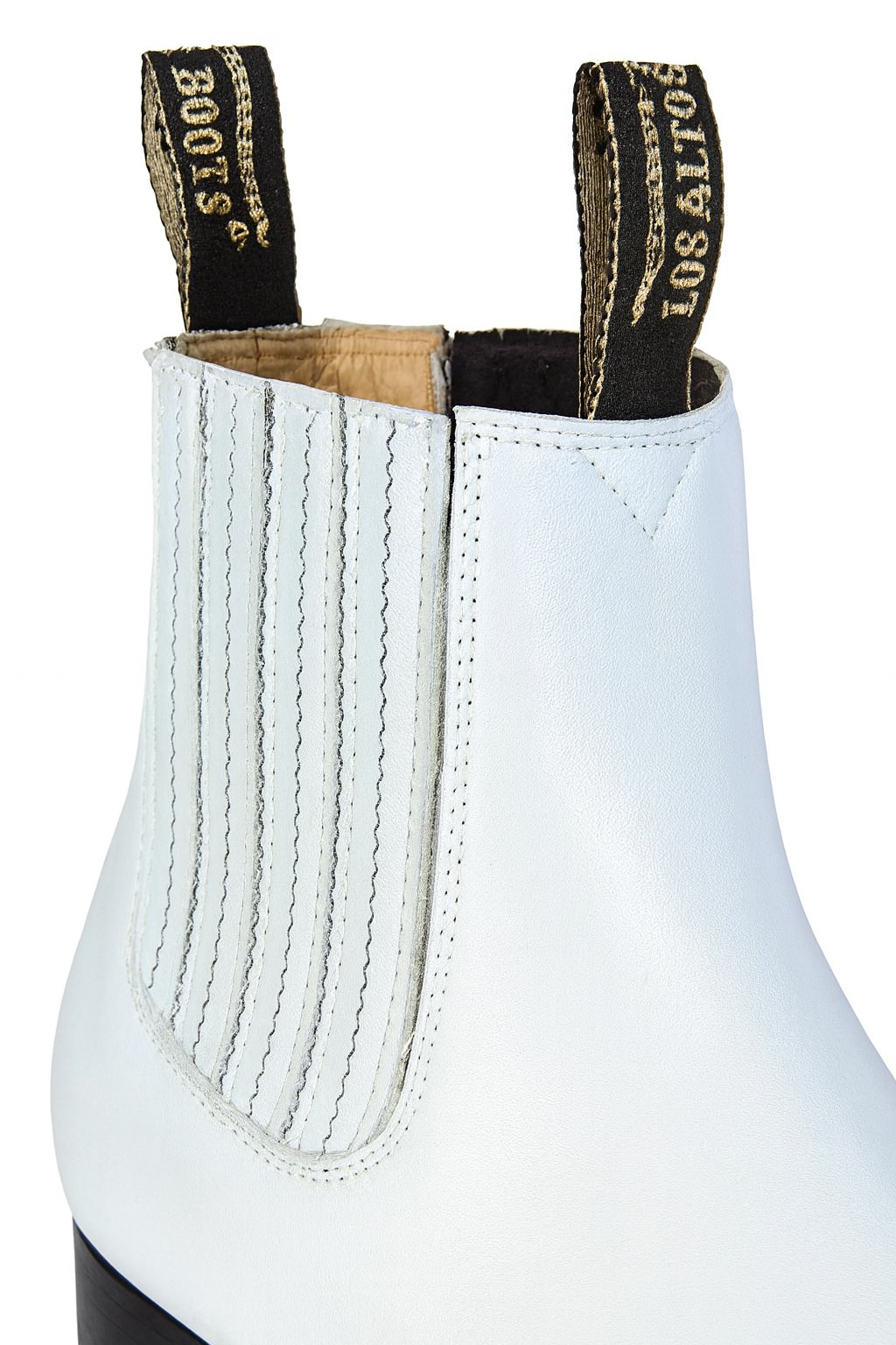 Los Altos Men’s White Deer Leather Charro Ankle Boots, Short Western Botin Boots with Square Toe