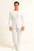 White Linen Suit For Summer - Collarless Blazer and Pants Collarless Lapel - No Lapel Casual!