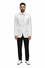 White Unique Men's Floral  Fancy