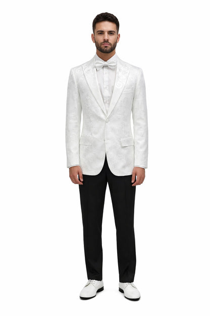 White Unique Men's Floral  Fancy
