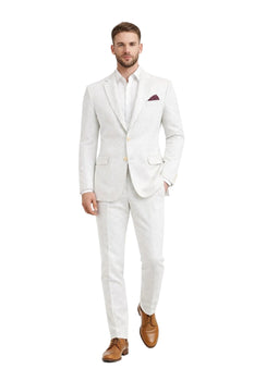 White on White Seersucker Suit - Shadow Pinstripe