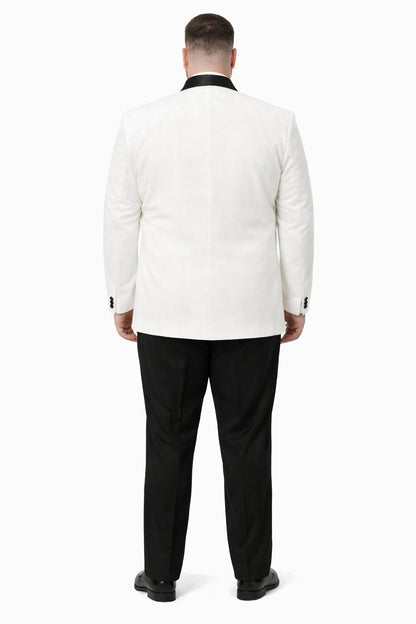Mens Big and Tall Blazer - White Plus Size Tuxedo Jacket - Image 2