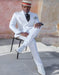 Linen Suit - Mens Summer Suits in  White - Beach  Wedding  Peak Lapel