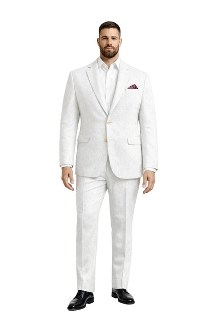 White on White Seersucker Suit - Shadow Pinstripe