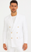 White, Six Button Double Breasted Suits Blazer Jacket Coat
