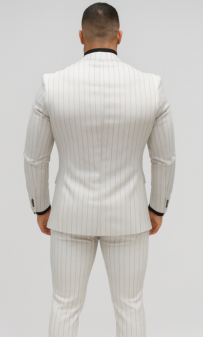 White Suits With Black Pinstripe - 1920's 1940's Dress Suit