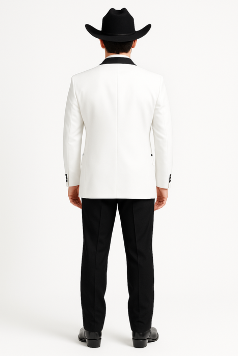 White Two toned Kids Sizes 2 Button Party Cheap Priced Business Suit Perfect For boys wedding outfits Clearance Sale & Tuxedo & Dinner Jacket Blazer W/ Black + Free Pant