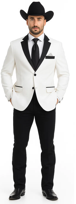White Two toned Kids Sizes 2 Button Party Cheap Priced Business Suit Perfect For boys wedding outfits Clearance Sale & Tuxedo & Dinner Jacket Blazer W/ Black + Free Pant