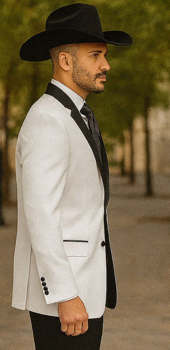 White Two toned Kids Sizes 2 Button Party Cheap Priced Business Suit Perfect For boys wedding outfits Clearance Sale & Tuxedo & Dinner Jacket Blazer W/ Black + Free Pant