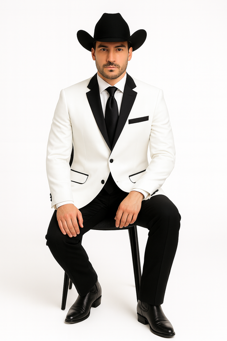 White Two toned Kids Sizes 2 Button Party Cheap Priced Business Suit Perfect For boys wedding outfits Clearance Sale & Tuxedo & Dinner Jacket Blazer W/ Black + Free Pant