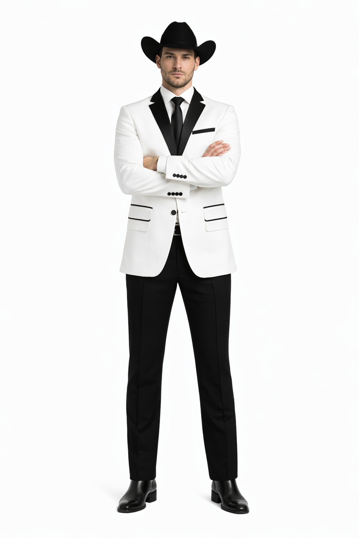 White Two toned Kids Sizes 2 Button Party Cheap Priced Business Suit Perfect For boys wedding outfits Clearance Sale & Tuxedo & Dinner Jacket Blazer W/ Black + Free Pant