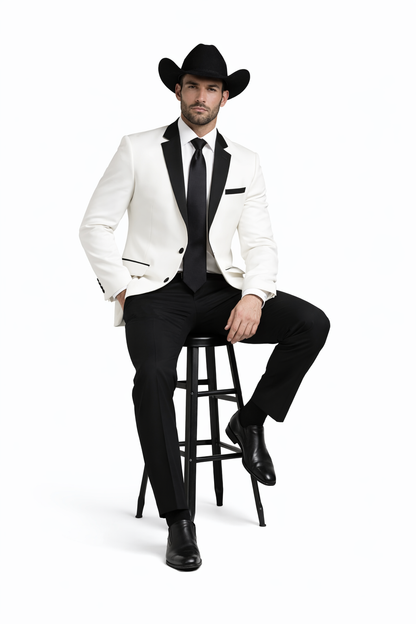 White Two toned Kids Sizes 2 Button Party Cheap Priced Business Suit Perfect For boys wedding outfits Clearance Sale & Tuxedo & Dinner Jacket Blazer W/ Black + Free Pant
