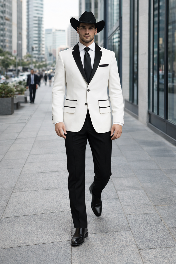White Two toned Kids Sizes 2 Button Party Cheap Priced Business Suit Perfect For boys wedding outfits Clearance Sale & Tuxedo & Dinner Jacket Blazer W/ Black + Free Pant
