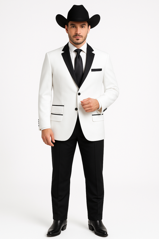White Two toned Kids Sizes 2 Button Party Cheap Priced Business Suit Perfect For boys wedding outfits Clearance Sale & Tuxedo & Dinner Jacket Blazer W/ Black + Free Pant