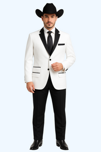 White Two toned Kids Sizes 2 Button Party Cheap Priced Business Suit Perfect For boys wedding outfits Clearance Sale & Tuxedo & Dinner Jacket Blazer W/ Black + Free Pant
