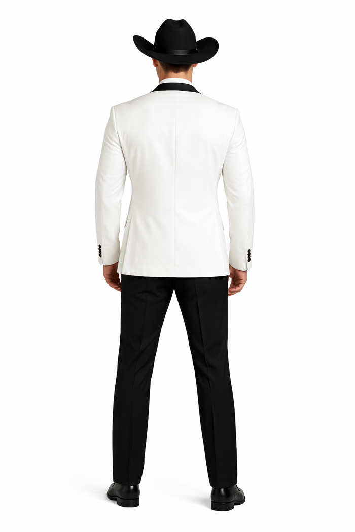 White Two toned Kids Sizes 2 Button Party Cheap Priced Business Suit Perfect For boys wedding outfits Clearance Sale & Tuxedo & Dinner Jacket Blazer W/ Black + Free Pant