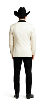 White Two toned Kids Sizes 2 Buttons Party Cheap Priced Business Suits Perfect For boys wedding outfits Clearance Sale & Tuxedo & Dinner Jacket Blazer W/ Black + Free Pant