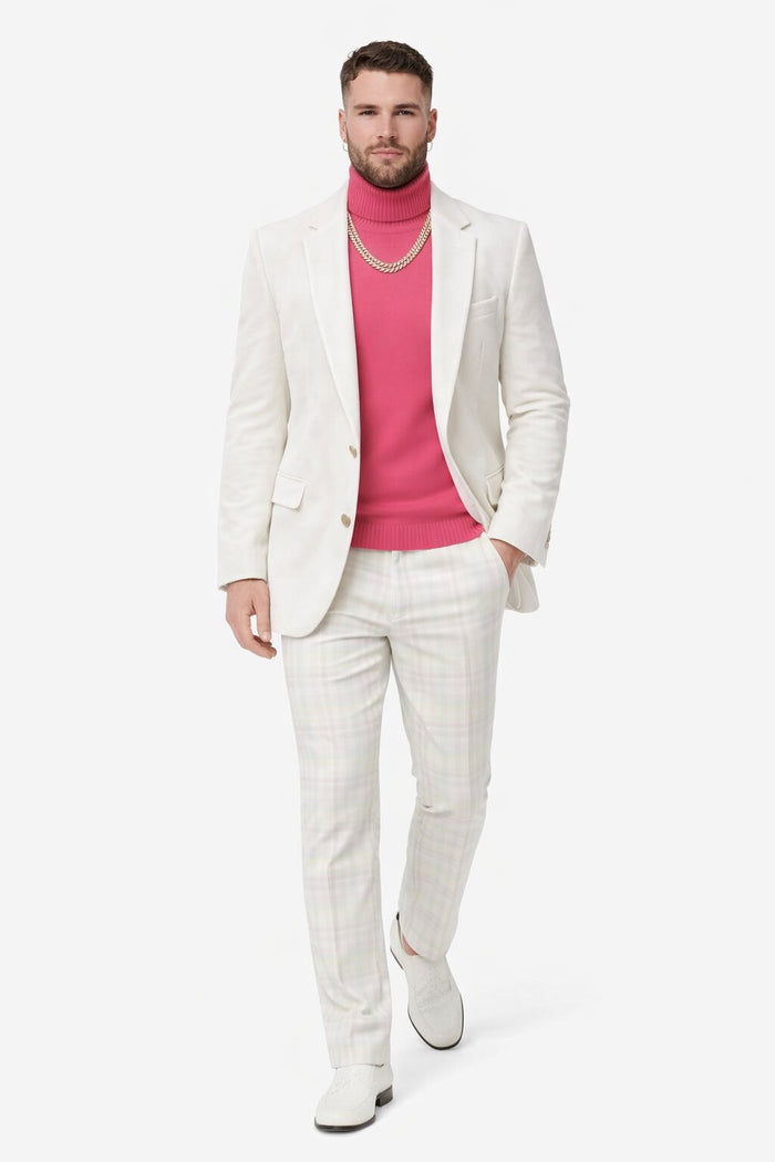 White Velvet Suit Jacket for Every Occasion Modern Fit