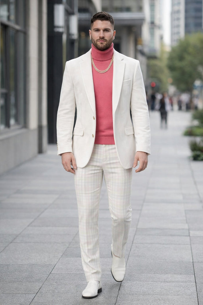 White Velvet Suit Jacket for Every Occasion Modern Fit